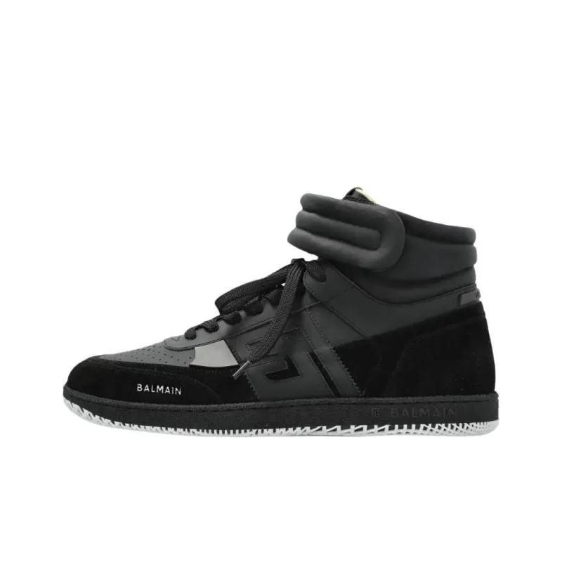 BALMAIN Swan Low Top Skateboard Shoes Men's Black-0