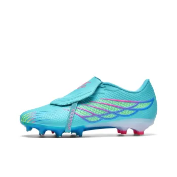QIUTEXIONG Soccer Shoes Unisex Low Top Aqua/White/Black/Orange