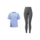 Light Frost Blue Short-Sleeved+Seamless Line Limestone