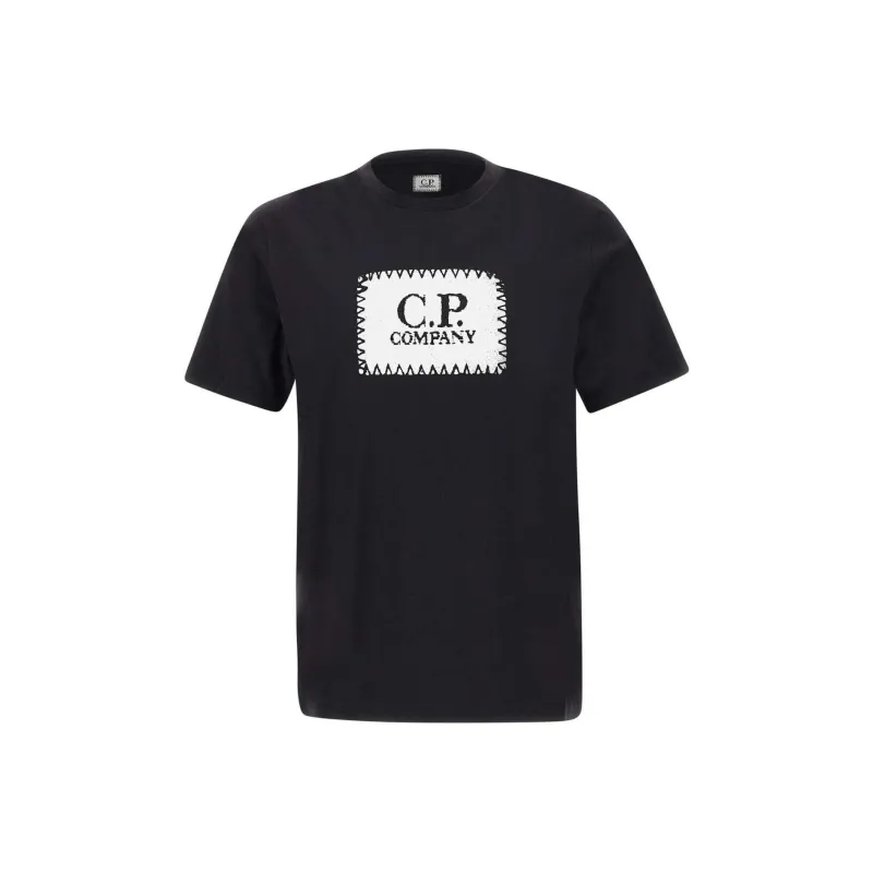 C.P.Company Logo Label Crewneck T Shirt-0