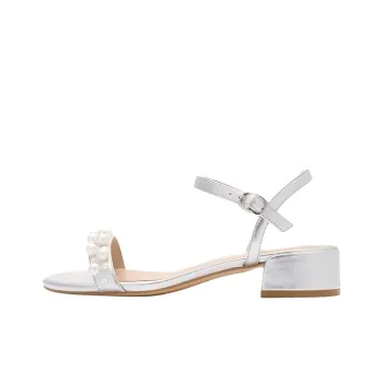Stuart Weitzman/SW GOLDIE 35 BLOCK SANDAL Strap Sandals 3.5cm Women's Silver