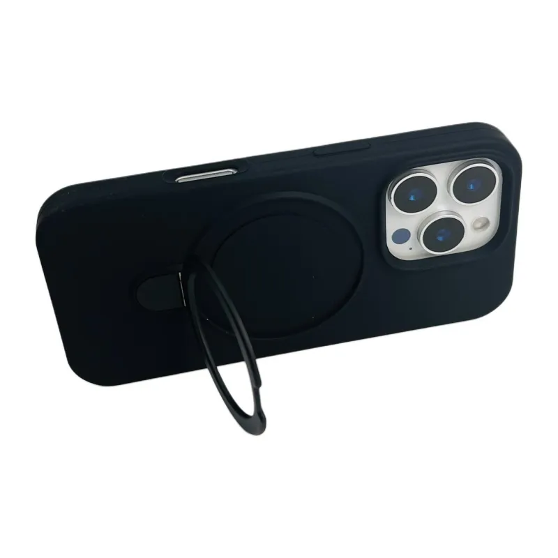 Sopi Silicone Material Solid Color Magnetic Stand Phone Cases Compatible With IPhone 16/15 Pro Max/Apple 13/14 Pro/Max-24