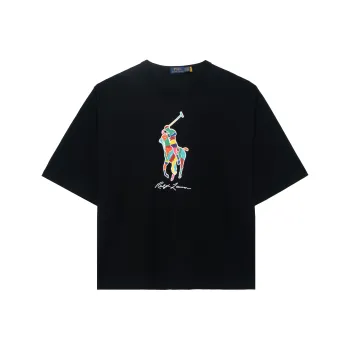 Polo Ralph Lauren Relaxed Fit Big Pony Jersey T Shirt T Shirt Men's Black