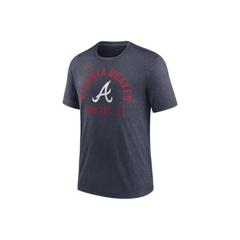 Nike Atlanta Braves Swing Big T-Shirt Men's Marine Blue-0