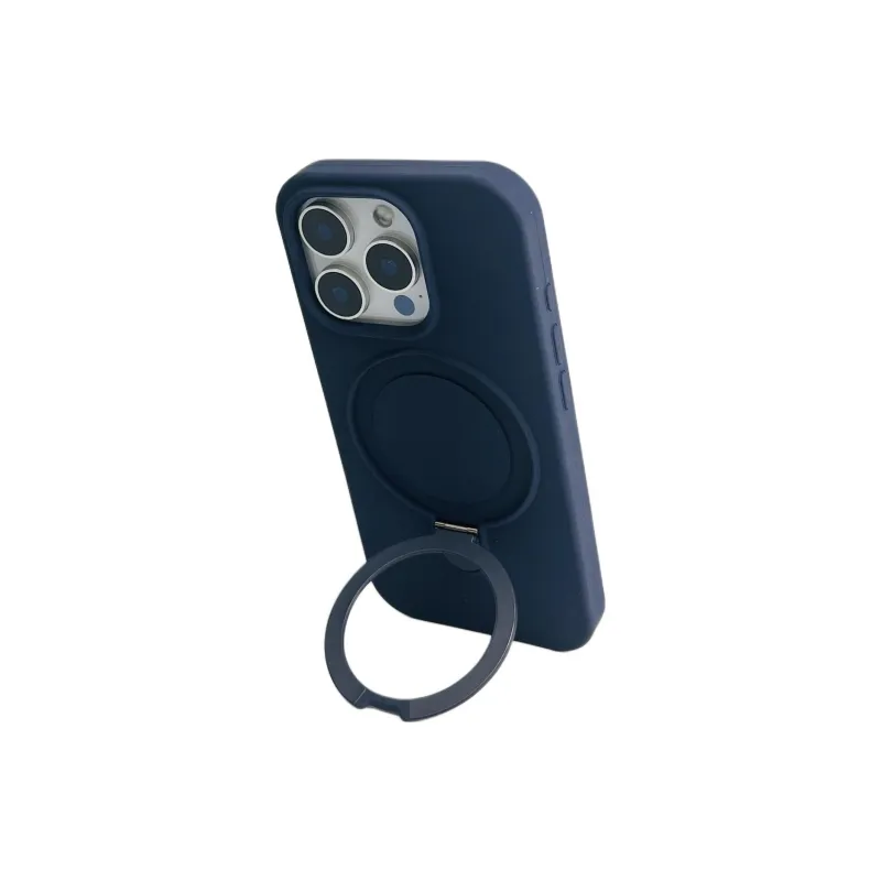 Sopi Silicone Material Solid Color Magnetic Stand Phone Cases Compatible With IPhone 16/15 Pro Max/Apple 13/14 Pro/Max-18