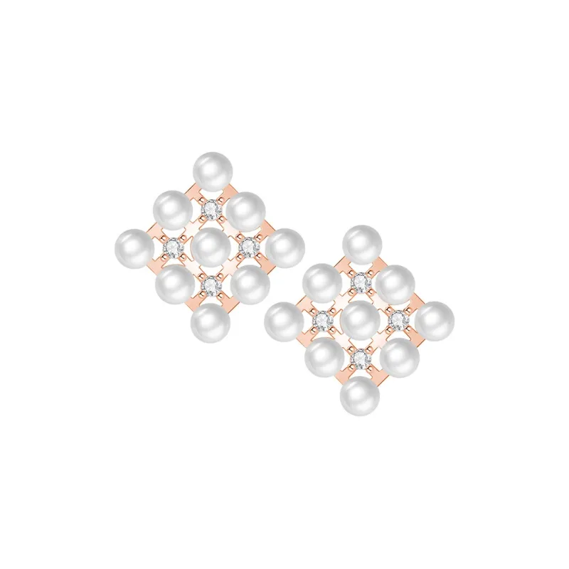 Andaozi Pearl Stud Earrings Women's-5