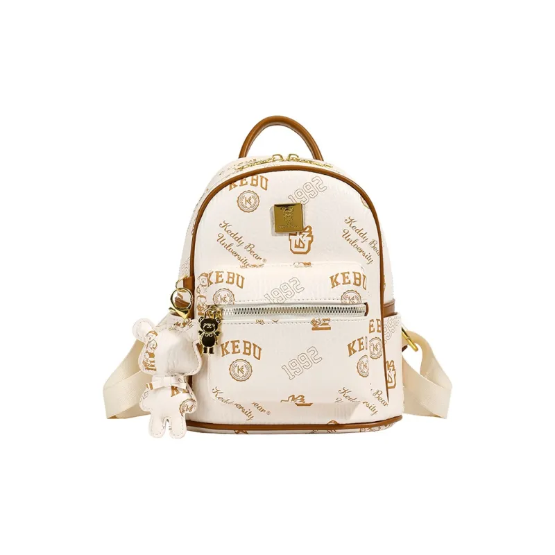 RIVMIND PU Backpack Regular Women's White/Black/Pink/Brown-0