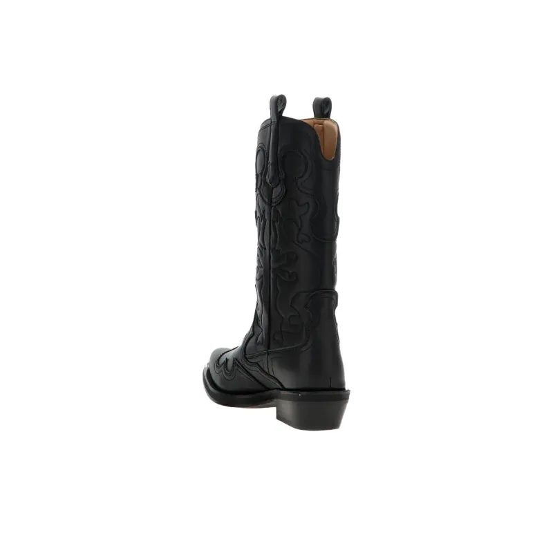GANNI Western Ankle Boots Women's Black-3