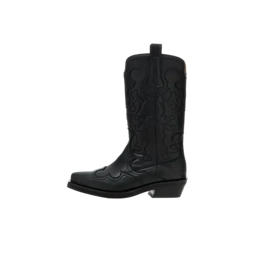 GANNI Western Ankle Boots Women's Black