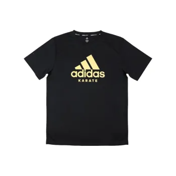 Adidas T Shirts Men Black Base Gold Logo