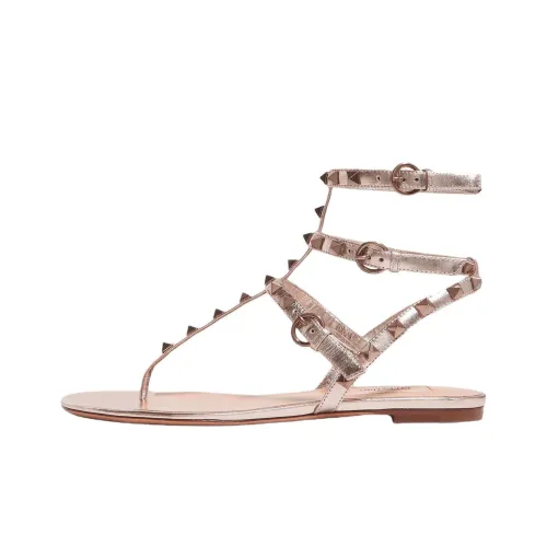 Valentino Rockstud Roman Sandals Women's Pink