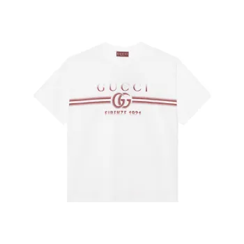 GUCCI Logo Printed Jersey T Shirt