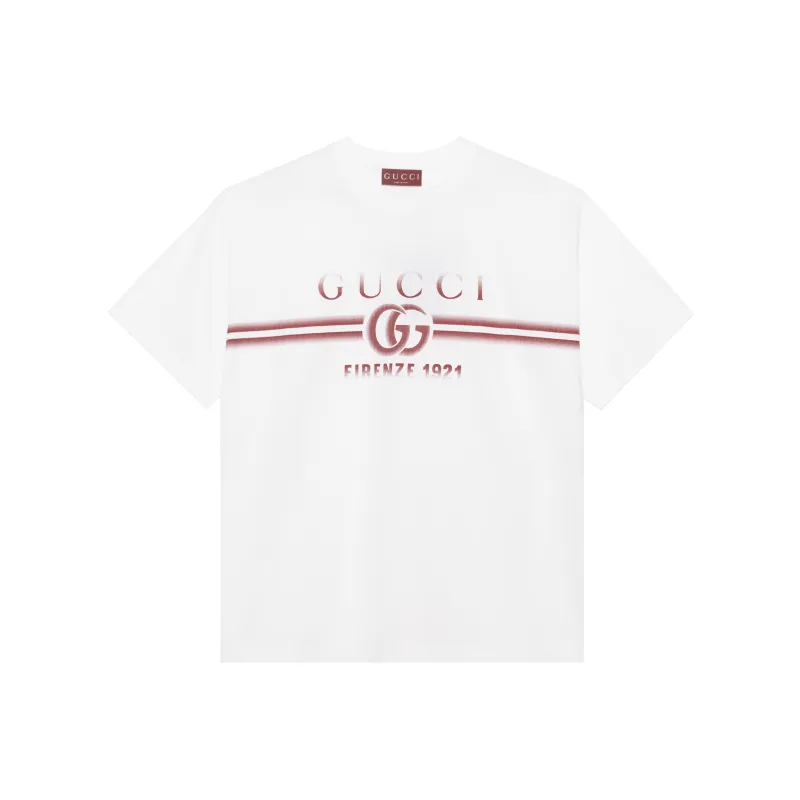 GUCCI Logo Printed Jersey T Shirt-0