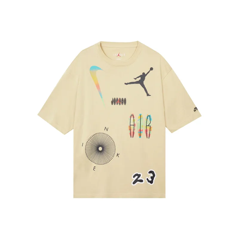 Jordan Drop Shoulder Sleeve T Shirt Men's Khaki-0