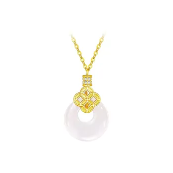 PUTUOSHANWENCHUANG Chalcedony Jade Necklaces Unisex