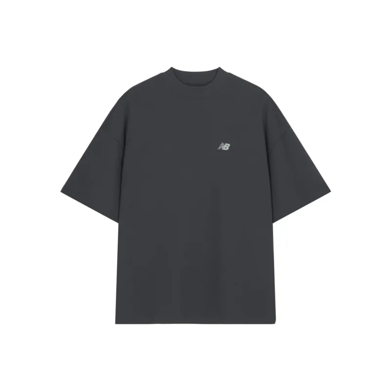 New Balance NB 100% Cotton T Shirt Unisex Charcoal Black-0