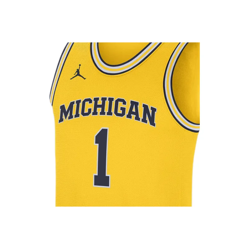 JORDAN Michigan Wolverines Replica Men's JORDAN Brand College Basketball Jersey-2
