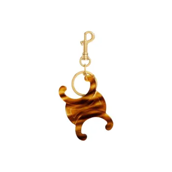 CELINE Acetate Keychains Unisex Brown