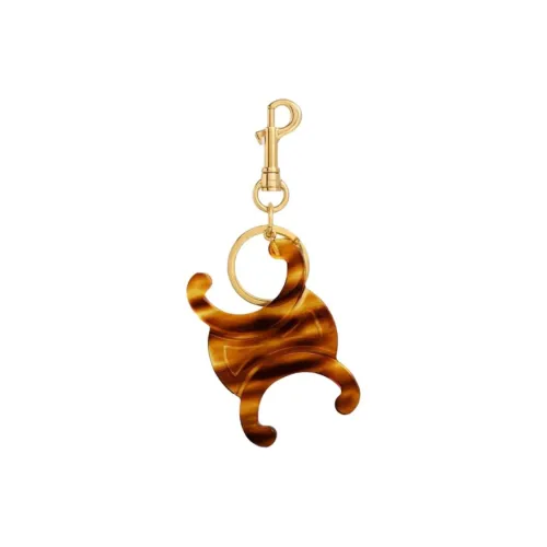 CELINE Acetate Keychains Unisex Brown