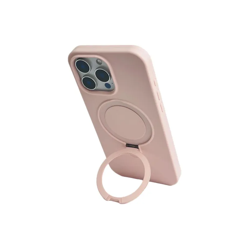 Sopi Silicone Material Solid Color Magnetic Stand Phone Cases Compatible With IPhone 16/15 Pro Max/Apple 13/14 Pro/Max-38