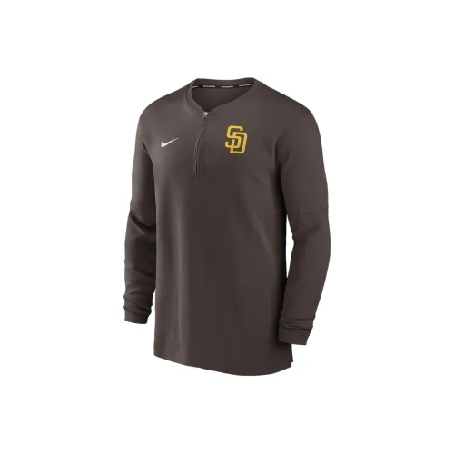 Nike San Diego Padres Authentic Collection Game Time Men's Nike Dri FIT Mlb 1/2 Zip Long Sleeve Top