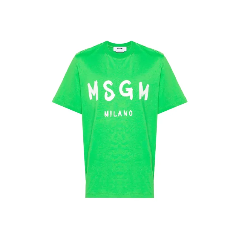 MSGM Logo print Cotton T shirt-0