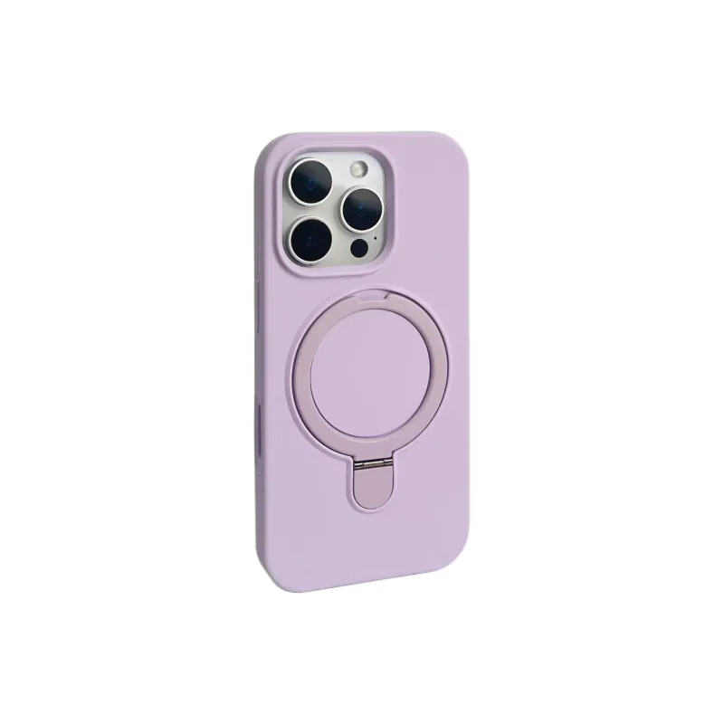Sopi Silicone Material Solid Color Magnetic Stand Phone Cases Compatible With IPhone 16/15 Pro Max/Apple 13/14 Pro/Max-31