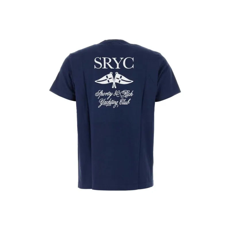SPORTY & RICH Yacht Club Crewneck T Shirt-4