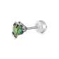 Snake Bite Slytherin House Black, Emerald Green Moissanite, 1