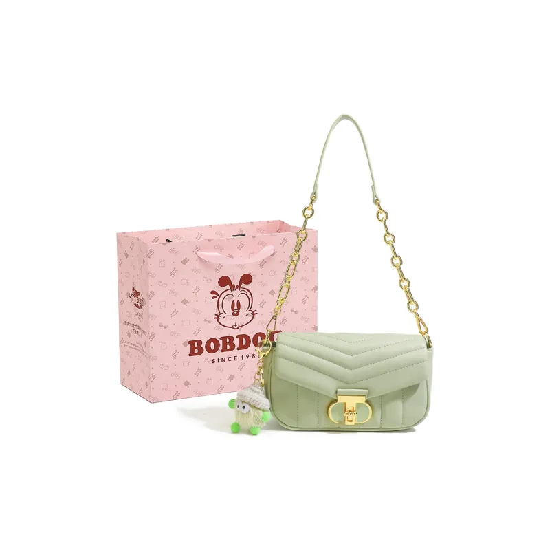 BOBDOG PU Shoulder Bag Small Size Women's Ecru/Pink/Green/Black-8