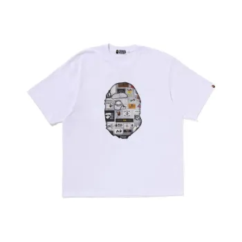 A BATHING APE Multi Logo Big Ape Head Relaxed Fit Tee