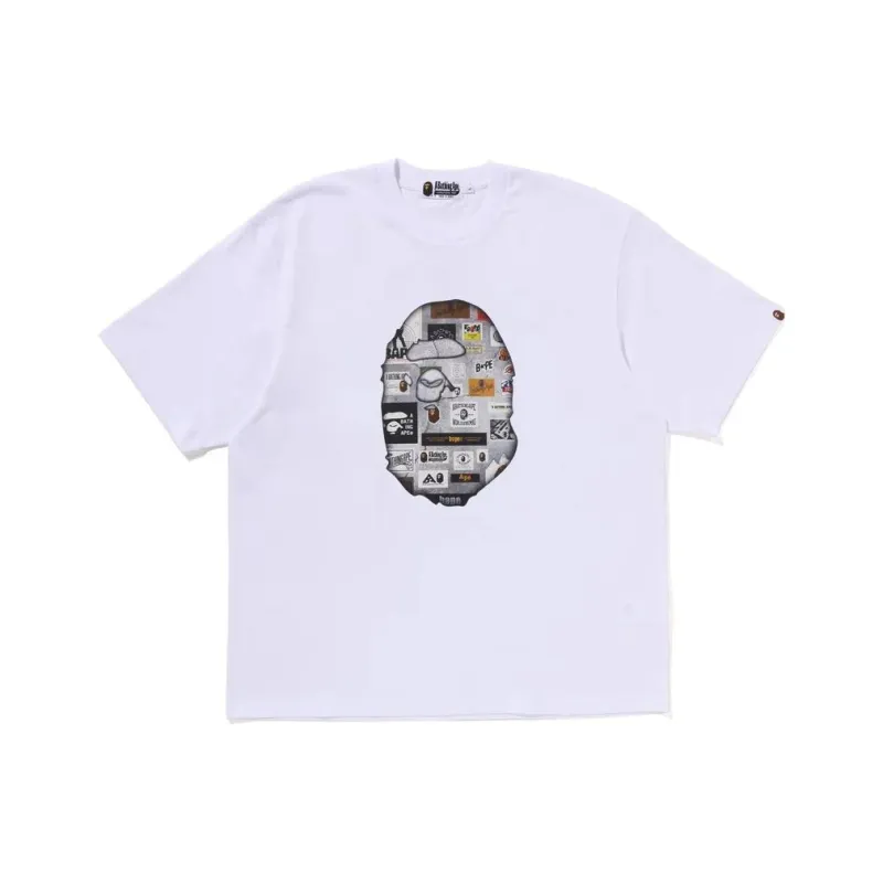 A BATHING APE Multi Logo Big Ape Head Relaxed Fit Tee-0