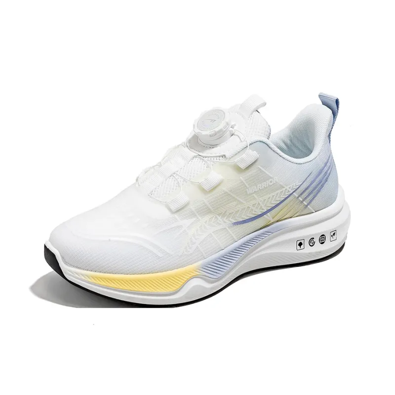 Warrior Wear Resistant Slip Resistant Coverage Low Top Casual Running Shoes Women's White Purple Yellow-1