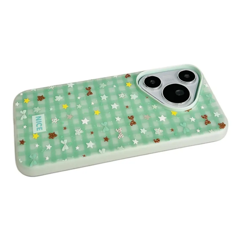 Sopi Acrylic Material 2 in 1 Plaid Polka Dot Stars Phone Cases Compatibility  Huawei Mate 70/60/50 Pro/Pura 70/70 Pro+-3