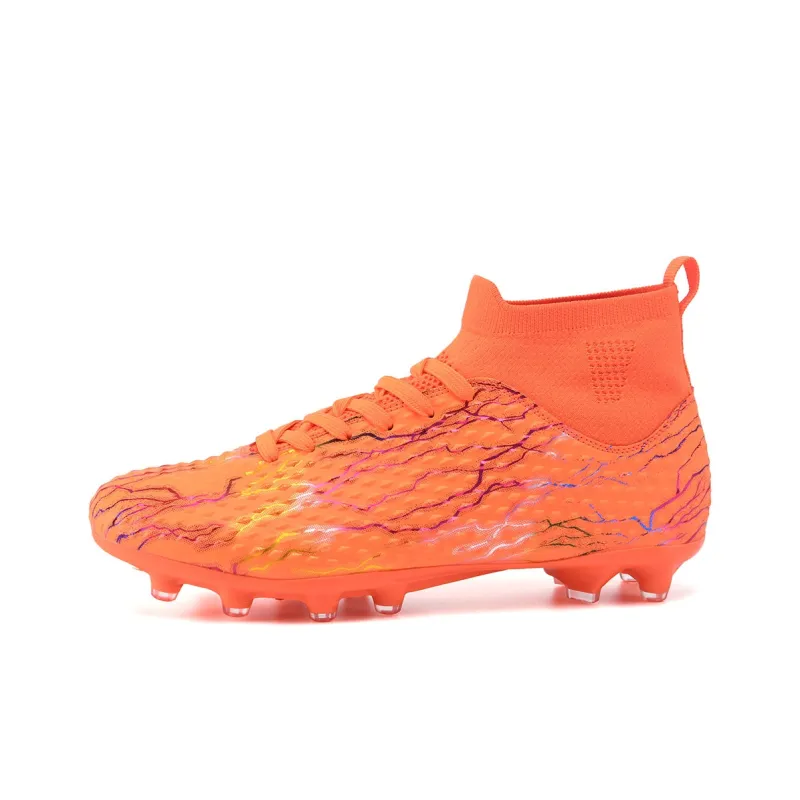 QIUTEXIONG FG Rubber Long Studs TF Rubber Broken Studs Soft Ground Firm Ground Slip Resistant Soccer Shoes Unisex-35