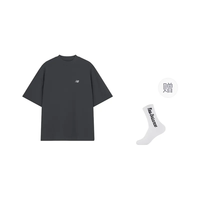 New Balance NB 100% Cotton T Shirt Unisex Charcoal Black-7