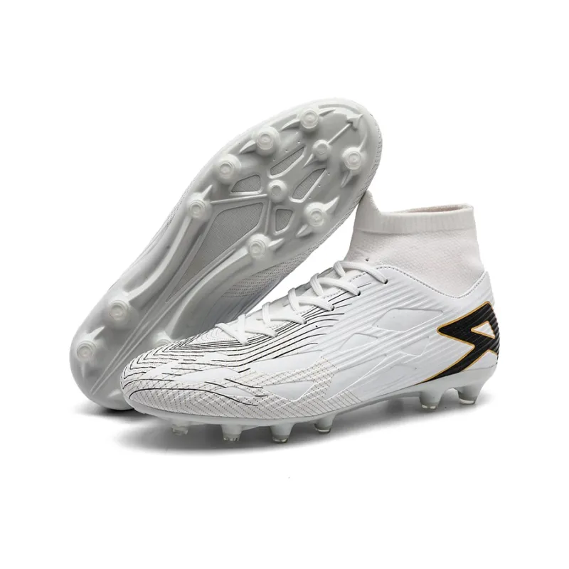 QIUTEXIONG FG Rubber Long Studs TF Rubber Broken Studs Soft Ground Firm Ground Slip Resistant Soccer Shoes Unisex-41