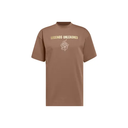 Adidas Drop Shoulder Sleeve T Shirt Men's Stratum Dark Earthy Brown