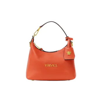 FANSIZHE Tag Lambskin Crescent Bag, Shoulder Bag, Crossbody Bag, Handbag Regular Women's Orange