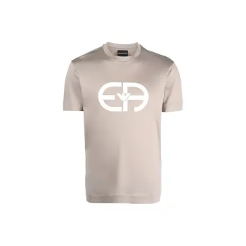 EMPORIO ARMANI Lyocell blend Jersey T shirt With Oversized Ea Logo