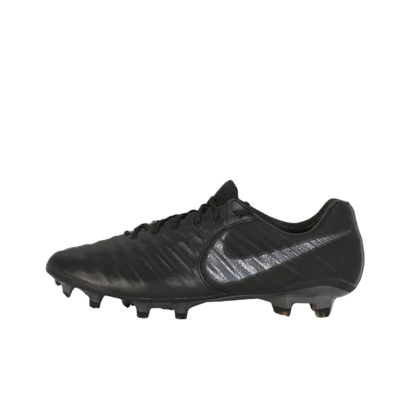 Nike Tiempo Legend 7 Elite FG Rubber Long Studs Anti Slip Wear Resistant Soccer Shoes Men's Black-0