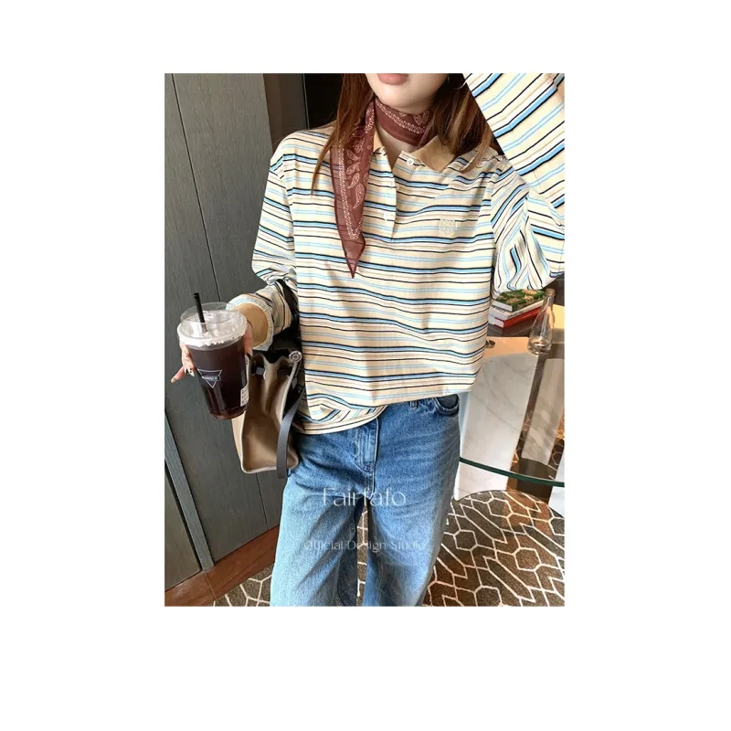 FAIRFAFO Spring T Shirt Women's Beige Apricot-3