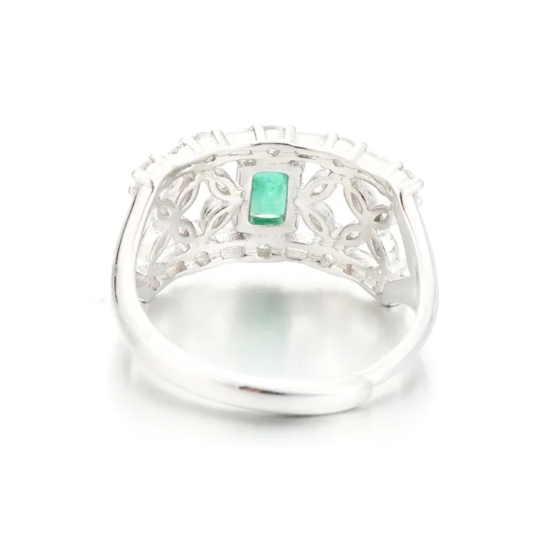 AIDAQIAN Emerald Colored Gemstone Rings Women's-4