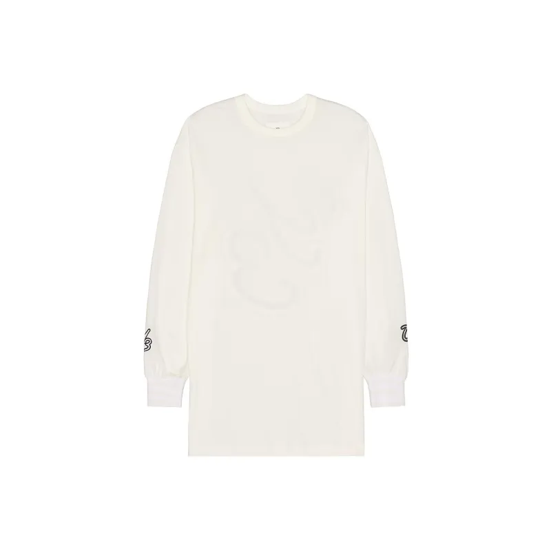 Y 3 Gfx L/S Logo flocked T shirt-0