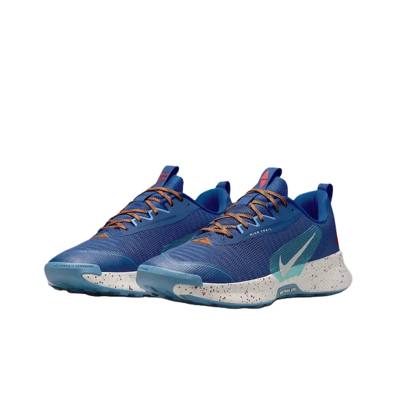 Nike Juniper Trail 3 Anti Slip Wear Resistant Low Top Trail Running Shoes Unisex Blue-2