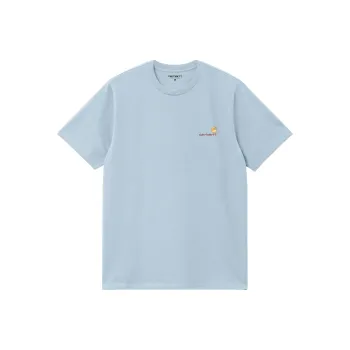 Carhartt WIP S/S American Script T Shirt T Shirt Men's Sky Blue