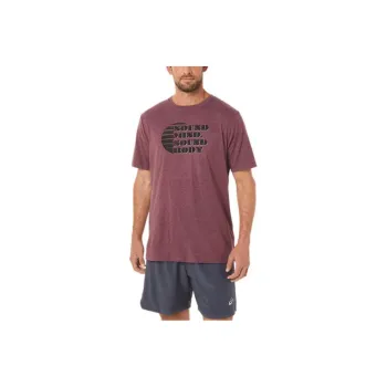 Asics Short Sleeve Rise Slogan Tee T-Shirt Men's Red