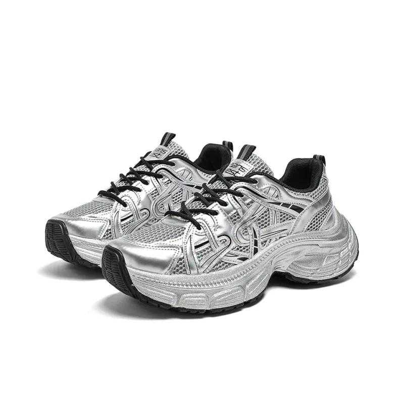 JEANSWEST Cushioning Height Increasing Lightweight Breathable Slip Resistant Low Top Chunky Sneakers Women's-3