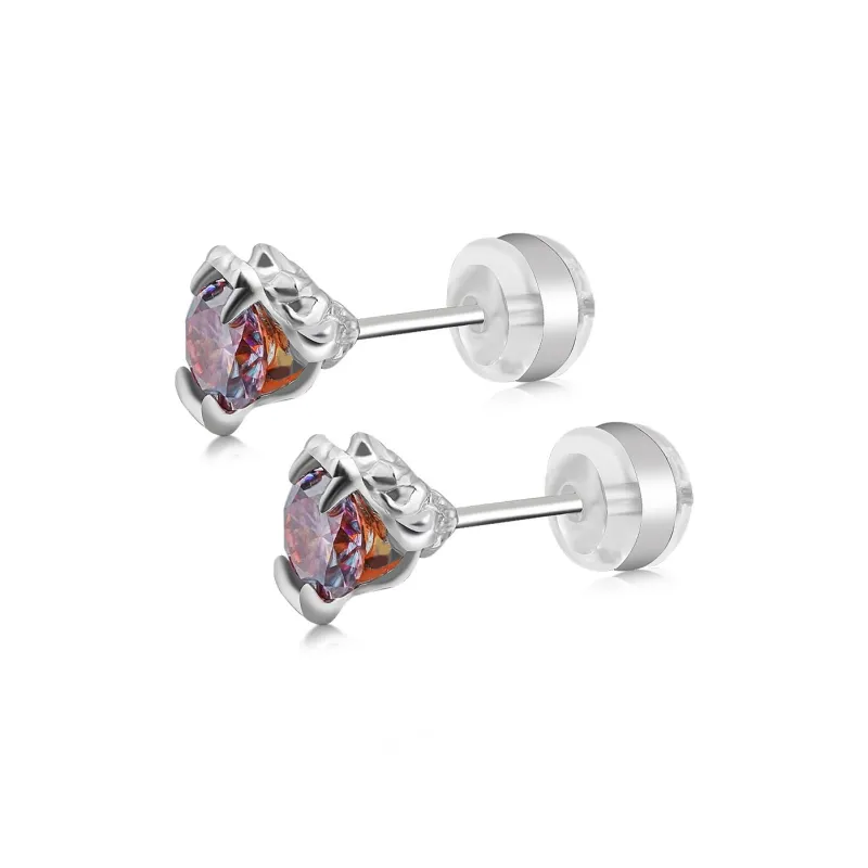 WIC 925 Sterling Silver Stud Earrings Unisex-15