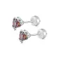 Snake Bite White Gold, Strawberry Red Moissanite, 1 Pair